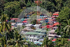 Aerial view over the old neighborhood in Golfito, Costa Rica. photo