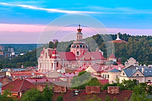 Old town at sunset, Vilnius, Lithuania photo
