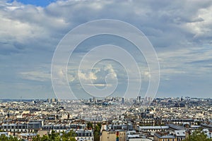 Aerial view over Paris, France