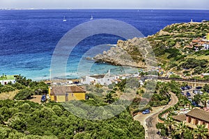 Aerial view over Santa Teresa Gallura, Sassari, Italy