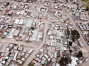 Aerial view over South African township