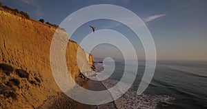 Aerial view over the southern Spain coastline at the Atlantic Ocean