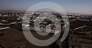 Aerial view over the southern Spain coastline and camping site