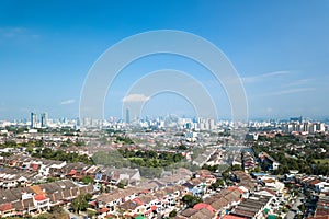 Aerial view over suburbs of Kuala Lumpur,Malaysia.