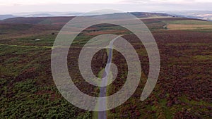 Aerial View over Upland Landscape at Sunrise