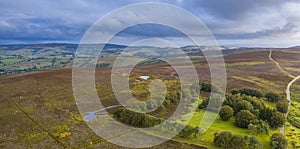 Aerial View over Upland Ridge at Sunrise