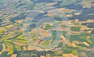Aerial view over villages photo