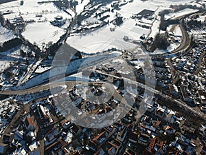 aerial view over Weil der Stadt Baden Wuerttemberg Germany