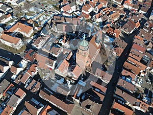 aerial view over Weil der Stadt Baden Wuerttemberg Germany