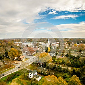 Aerial view over white rose city york soth carolina