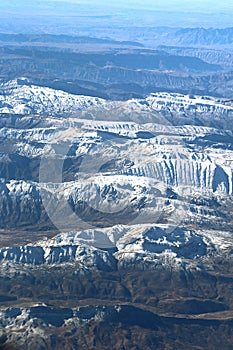 Aerial view over Zagros Mountains, Iran