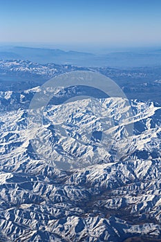 Aerial view over Zagros Mountains, Iran