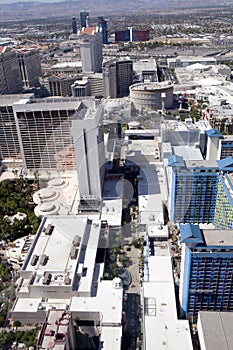 Aerial view overlooking the Las Vegas Strip in Nevada.
