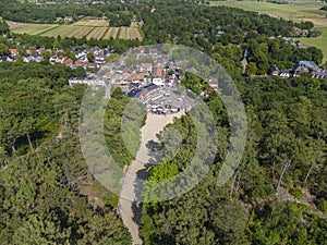 Aerial view overlooking the Schoorls dune in Schoorl. Province of North Holland in the Netherlands