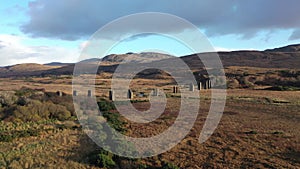 Aerial view of the Owencarrow Railway Viaduct by Creeslough in County Donegal - Ireland