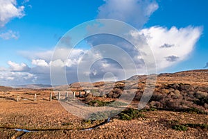 Aerial view of the Owencarrow Railway Viaduct by Creeslough in County Donegal - Ireland