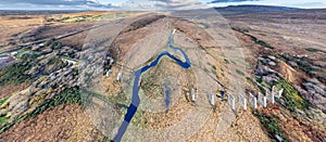 Aerial view of the Owencarrow Railway Viaduct by Creeslough in County Donegal - Ireland