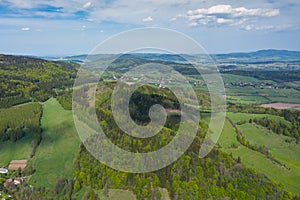 Aerial view of Owl Mountains, Poland, Lower Silesia