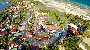 Aerial View Pablacio city. Anda. Bohol. Filipino nature.