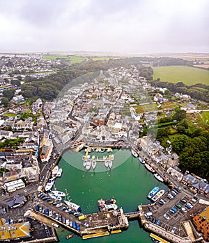 Aerial view of Padstow in Cornwall