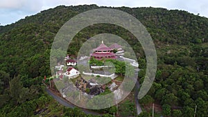 Aerial View: Pagoda at the Foot of the Hill