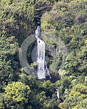 An Aerial View of Paihi Falls on the Road to Hana, Maui, Hawaii