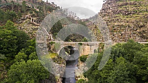 Aerial view of Paiva Nature Walkways on Paiva river, Portugal photo