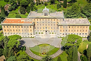 Aerial view of Palace of the Governorate in Vatican Gardens