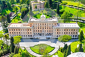 Aerial view of Palace of the Governorate in Vatican Gardens, Vatican City photo
