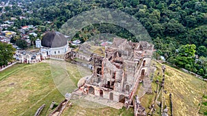 Aerial View of the Palace of Sans-Souci and Our Lady of the Immaculate Conception Church in Milot  Haiti photo