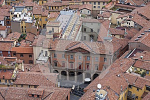 Aerial view of the Palazzo Manzoli Malvasia in Bologna