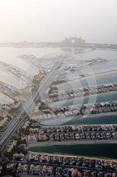 Aerial view of The Palm Jumeirah in Dubai