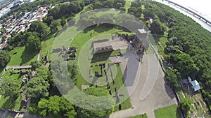 Aerial view of Panama Viejo Ruins, Panama City, Panama