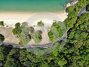 Aerial view of pangkor island beach, malaysia