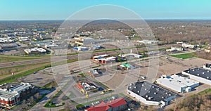 Aerial view panorama of a Fairview Heights small town city of residential district at suburban development with an