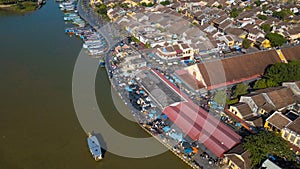 Aerial view panorama of Hoi An old town or Hoian ancient town