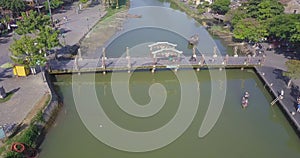 Aerial view panorama of Hoi An old town or Hoian ancient town