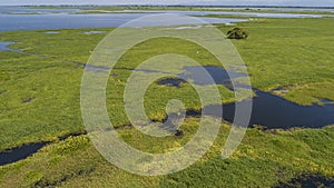 Aerial view panorama of Magdalena River, Columbia landscape on a sunny day, Colombia photo