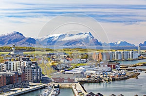 Aerial View, Panorama of Norwegian City Bodo, Norway.