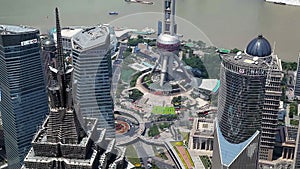 Aerial View, Panorama of Shanghai Skyline in China