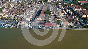 Aerial view panoramic of Hoi An old town or Hoian ancient town