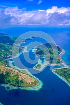 Aerial view of the paradise coast of Busuanga island with beautiful beaches, Coron, Philippines photo