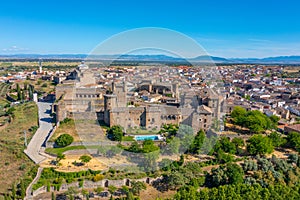 Aerial view of Parador de Oropesa hotel in Spain.