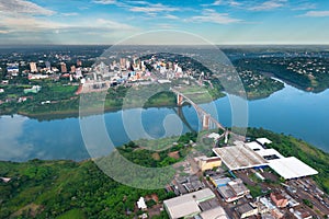 Aerial view of the Paraguayan city of Ciudad del Este photo