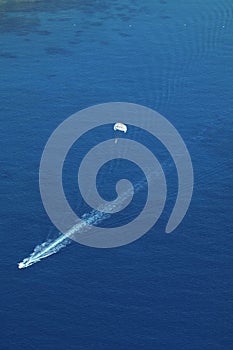 Aerial view of a parasail