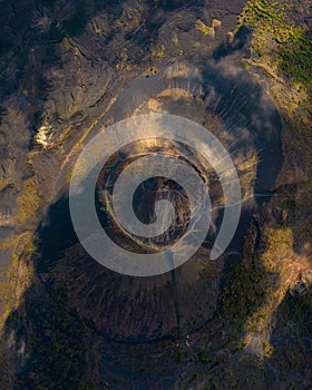 Aerial view of the Paricutin Volcano in a vast landscape