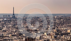 Aerial view of Paris from Basilica of the Sacred Heart