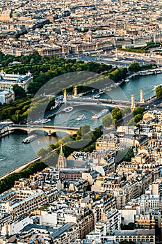 Aerial view paris cityscape France