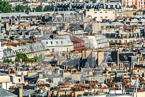 Aerial view paris cityscape France
