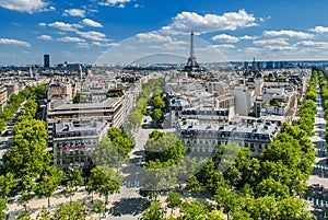 Aerial view paris cityscape France